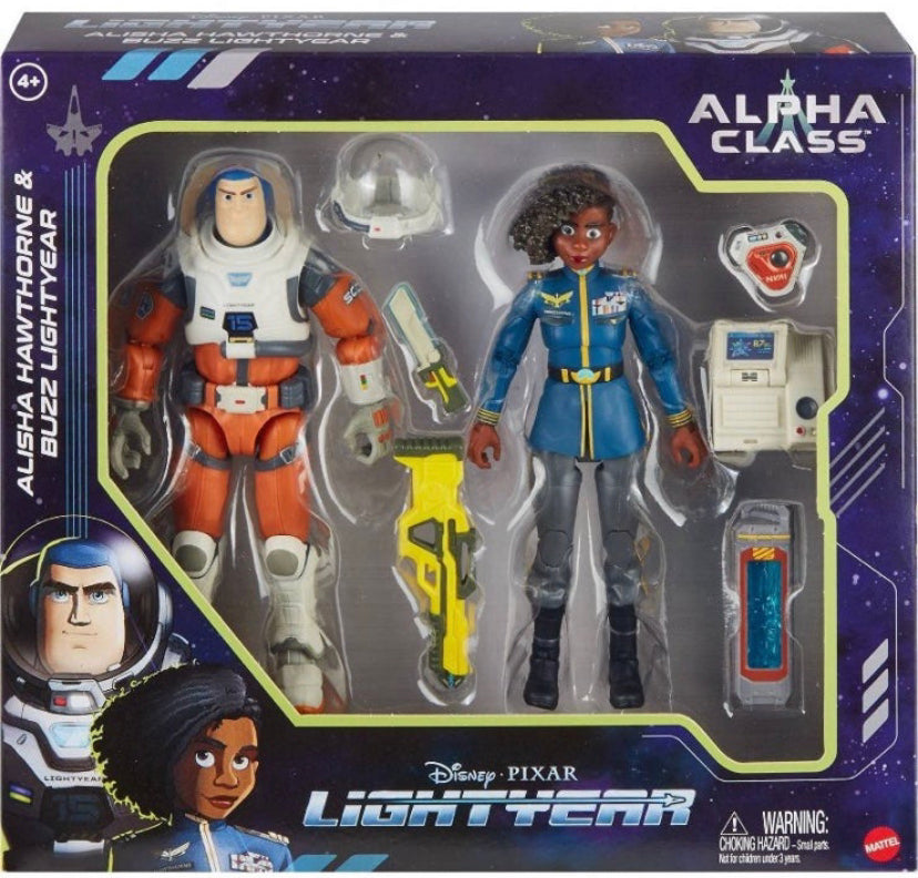 Disney Pixar Lightyear Alpha Class Alisha Hawthorne & Buzz Lightyear Figures 2pk