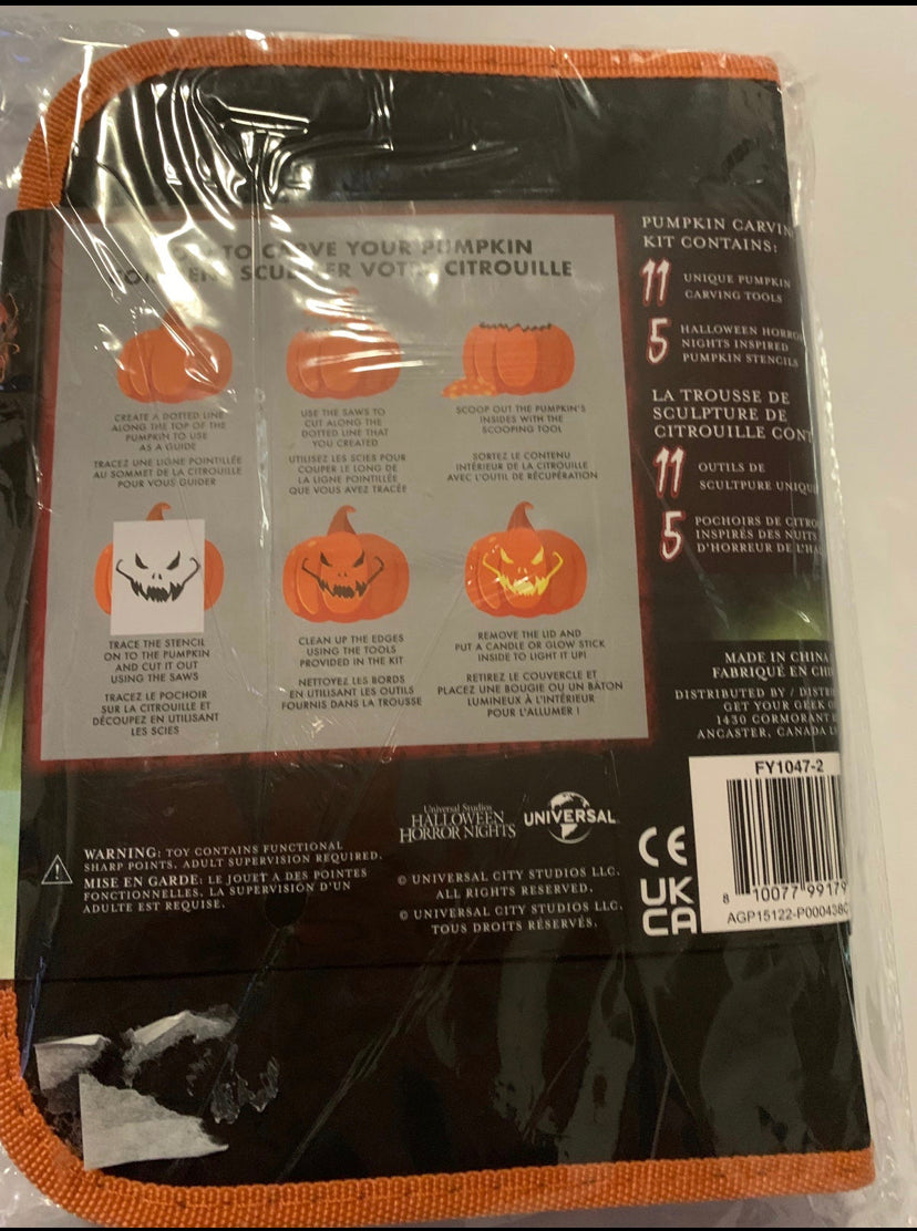 universal studios hollywood horror nights pumpkin carving kit