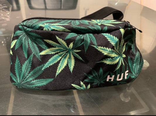 New! HUF Waistbag Black With Leaves High Quality!