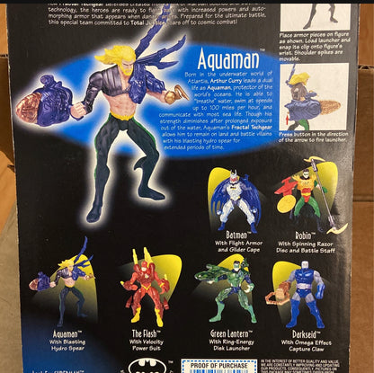 1996 Kenner Aquaman Total Justice With Blasting Hydro Spear