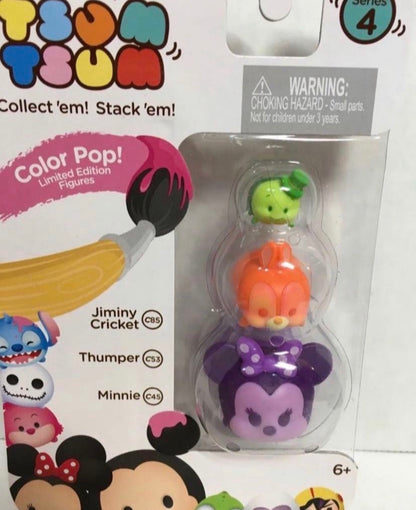 New!! ~Disney TSUM TSUM~ Series 4- Jiminy Cricket, Thumper & Minnie - COLOR POP