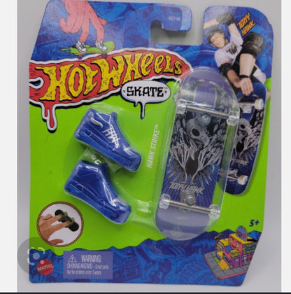 Hot Wheels Skate Tony Hawk Treasure Hunt Hawk Strike Rare Fingerboard Blue Shoes