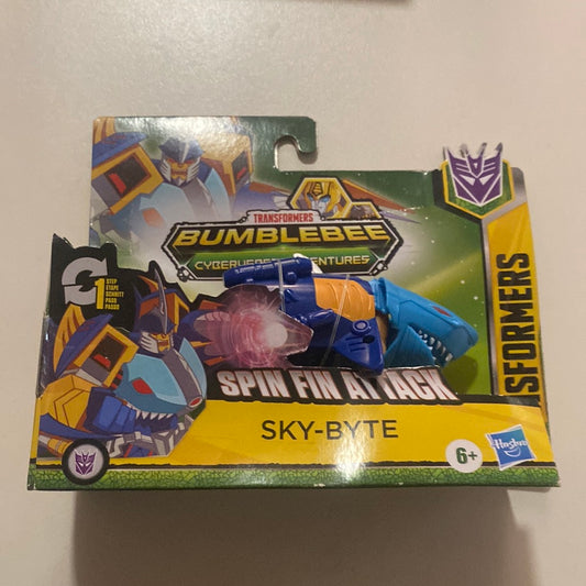 Transformers Bumblebee Cyberverse Adventures Toys Action Attackers: 1-Step Changer Sky-Byte Action Figure,