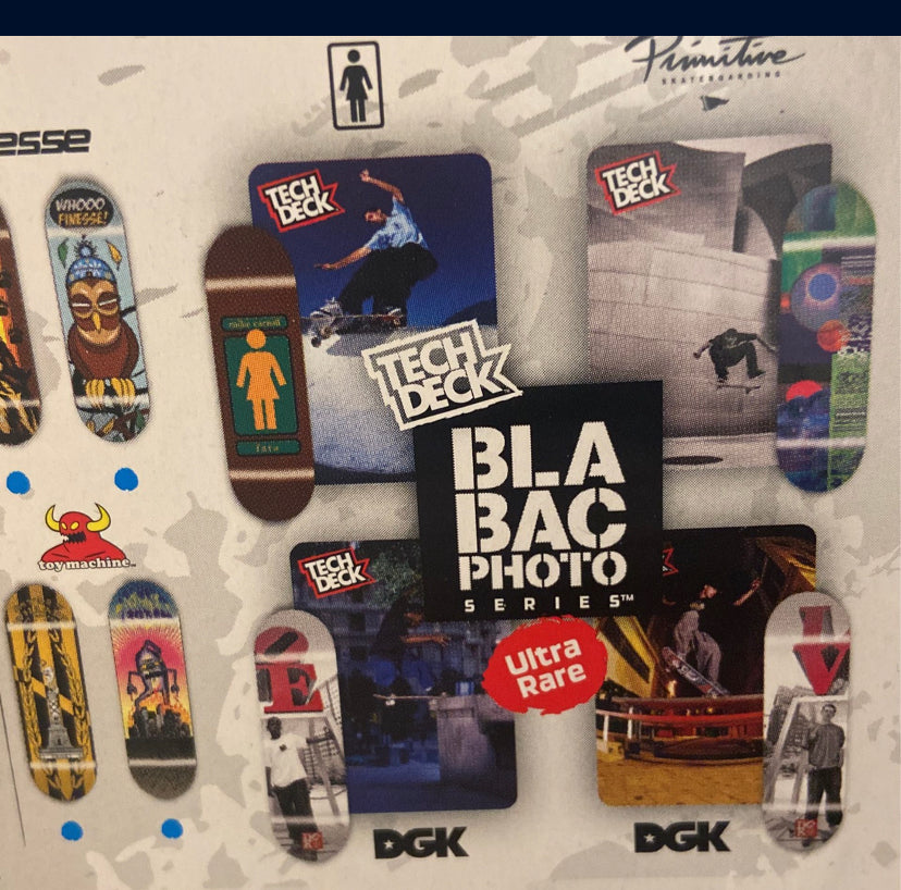 Tech Deck  BLA BAC Photo Series Ultra Rare Chase Free Sticker,