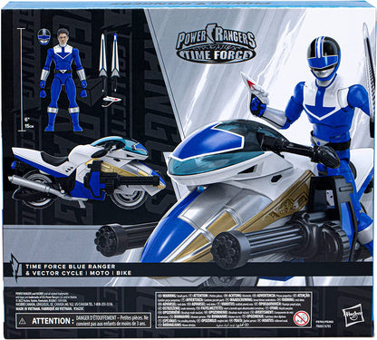 New!! Power Rangers Lightning Collection Time Force Blue Ranger and Vector Cycle Action Figures with Accessories