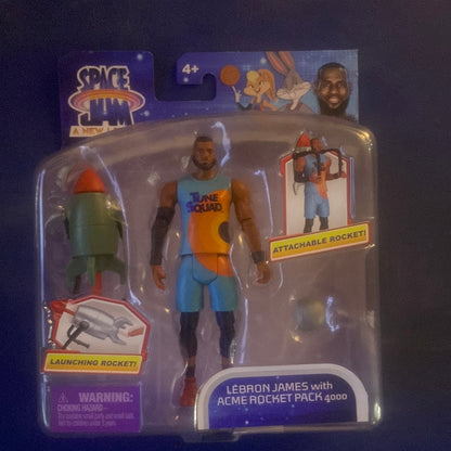 2021 SPACE JAM A NEW LEGACY LEBRON JAMES WITH ACME ROCKET PACK 5 INCH FIGURE NEW