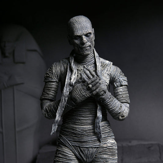 New!! NECA: Universal Monsters - Ultimate Mummy (Black & White) 7" Tall Action Figure