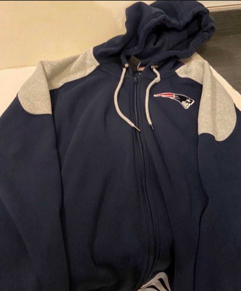 Fanatics New England Patriots Zipped Hoodie Navy Blue QZM9711FE Size M