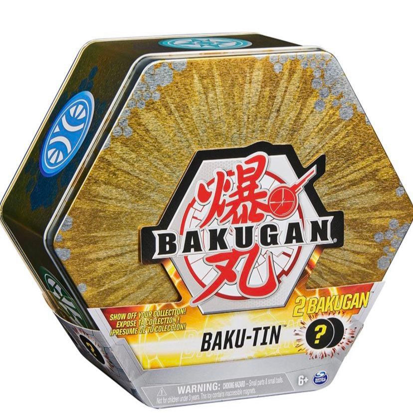 Bakugan Gold Case Baku-Tin, Premium Collector’s Storage Tin with 2 Mystery