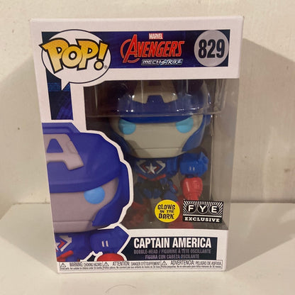 New!! Funko Pop Marvel Avengers MechStrike FYE Exclusive Glow in the Dark 829 Captain America