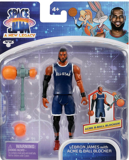 Space Jam: A New Legacy - Baller Action Figure - 5" Lebron James with Acme B-Ball Blocker