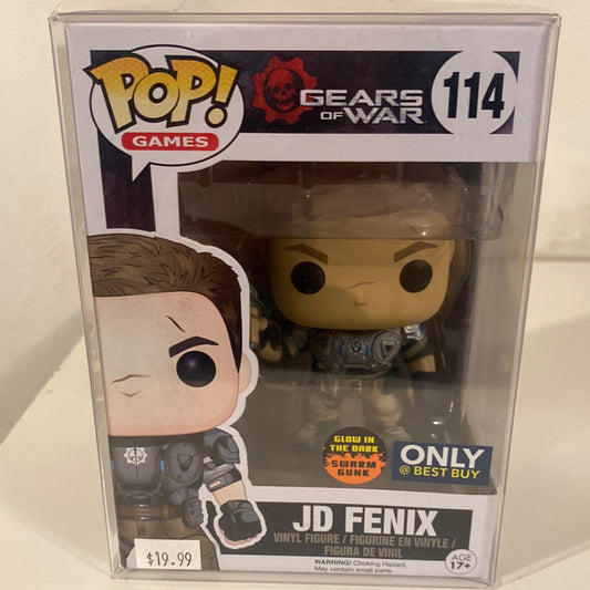 Funko Pop! JD Fenix Gears Of Wars Glow GITD in The Dark  SWARM GUNK Best Buy New Protector