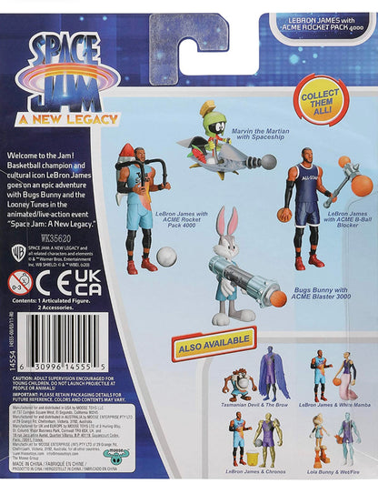 Space Jam: A New Legacy - Baller Action Figure - 5" Lebron James with Acme B-Ball Blocker