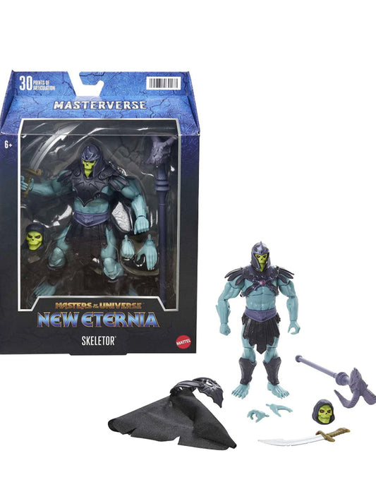 New!! Masters of the Universe Masterverse New Eternia Skeletor Action Figure with Accessories, 7-inch Motu