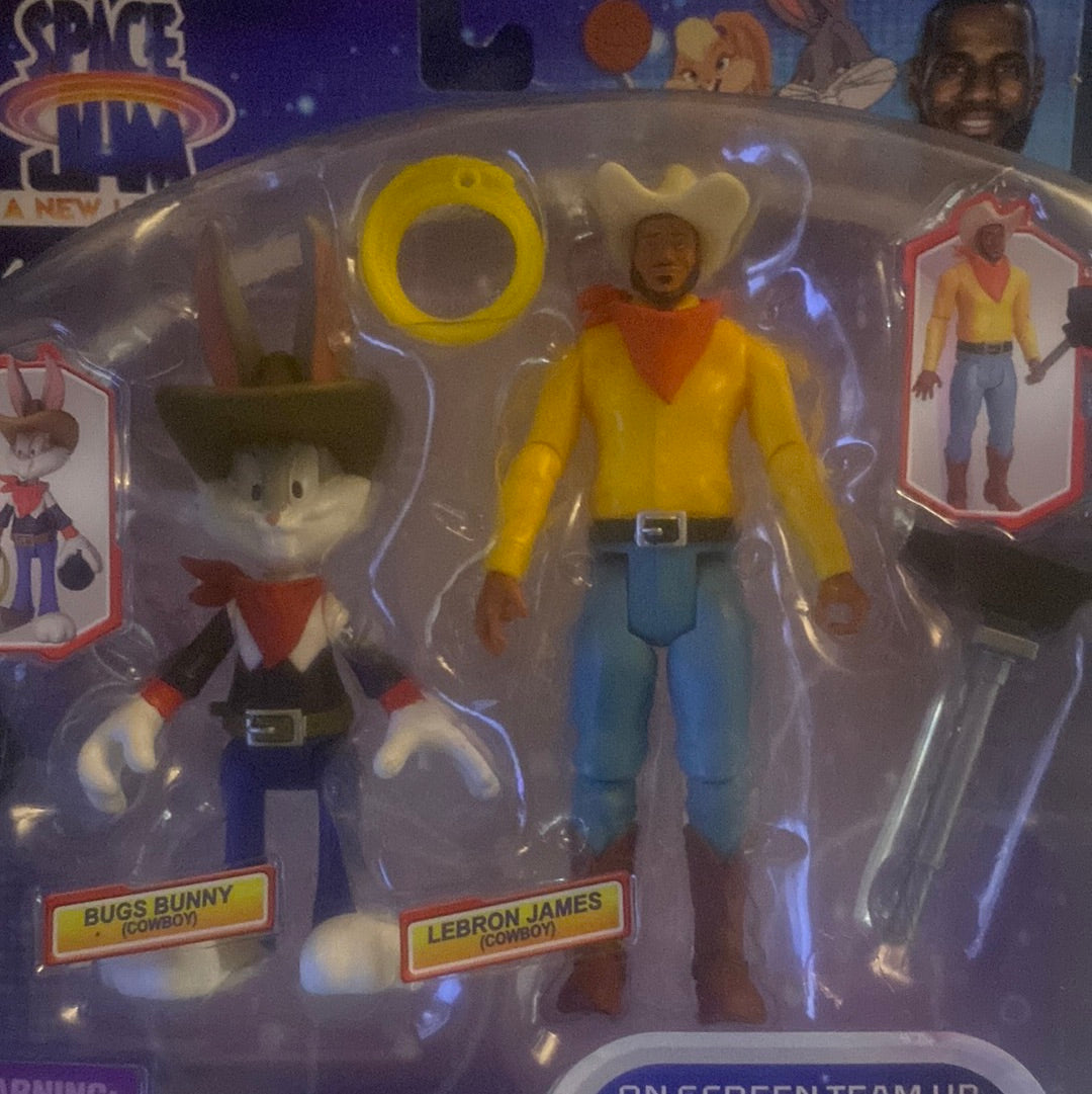 Space Jam 2 A New Legacy BUGS BUNNY COWBOY LEBRON JAMES 2 Pack Moose Toys 2021