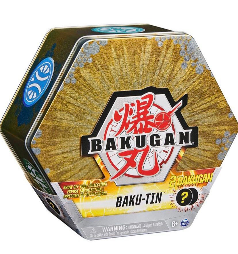 Bakugan Gold Case Baku-Tin, Premium Collector’s Storage Tin with 2 Mystery