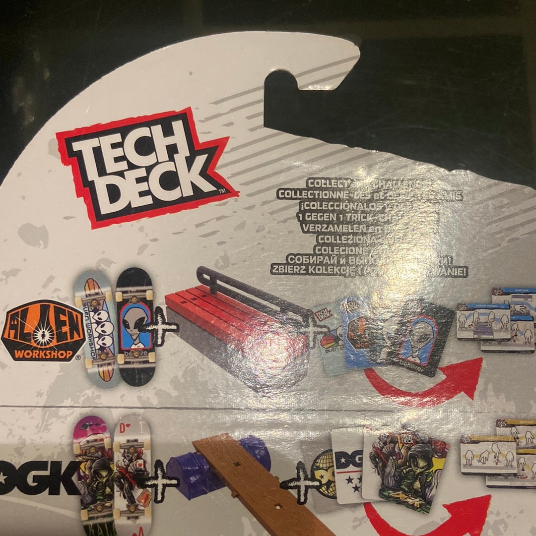 Tech Deck VS Series Element Skateboards Fingerboard 2-Pack, Obstacle and Challenge Card Set