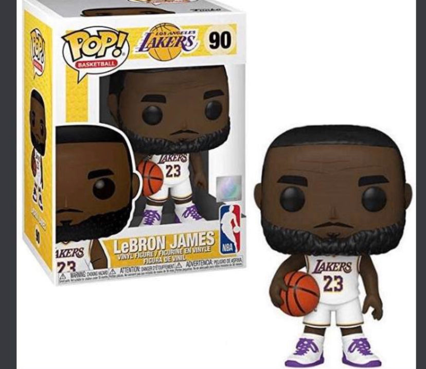 New!! Funko NBA Los Angeles Lakers POP! Basketball LeBron James Vinyl Figure #90 [White Uniform]