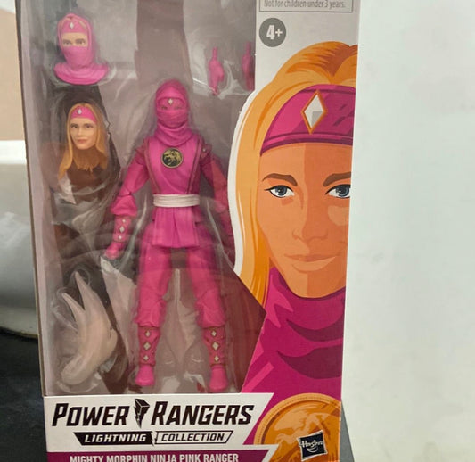 Power Rangers Lightning Collection Mighty Morphin Ninja Pink Ranger  Year 2021 Power Rangers Lightning Collection 6 Inch Tall Figure - MIGHTY MORPHIN NINJA PINK RANGER with Alternative Heads and Hands