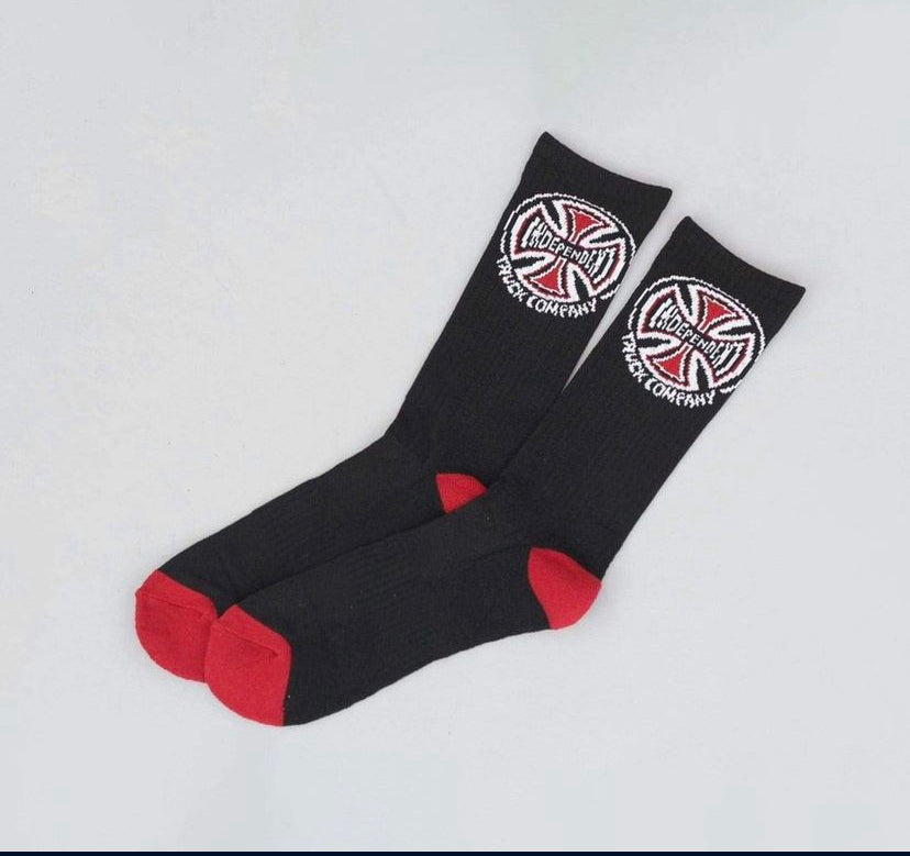 New!! Independent Black Crew socks truck company