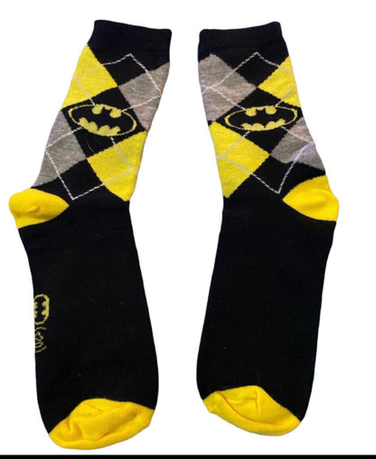 New!! Batman socks Black And Gray Argyle  Patterned Socks