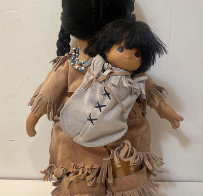 New!! Vintage Precious Moments Native American Indian Doll - EUC - Morning Star With P