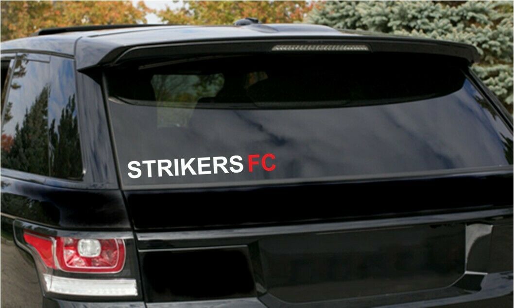 Strikers FC- Soccer WEATHERPROOF Decal 6.5"- Assorted Colors-