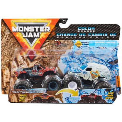 MonsterJam Monster Color Change Northern Nightmare vs Yeti (Double Pack) 1:64